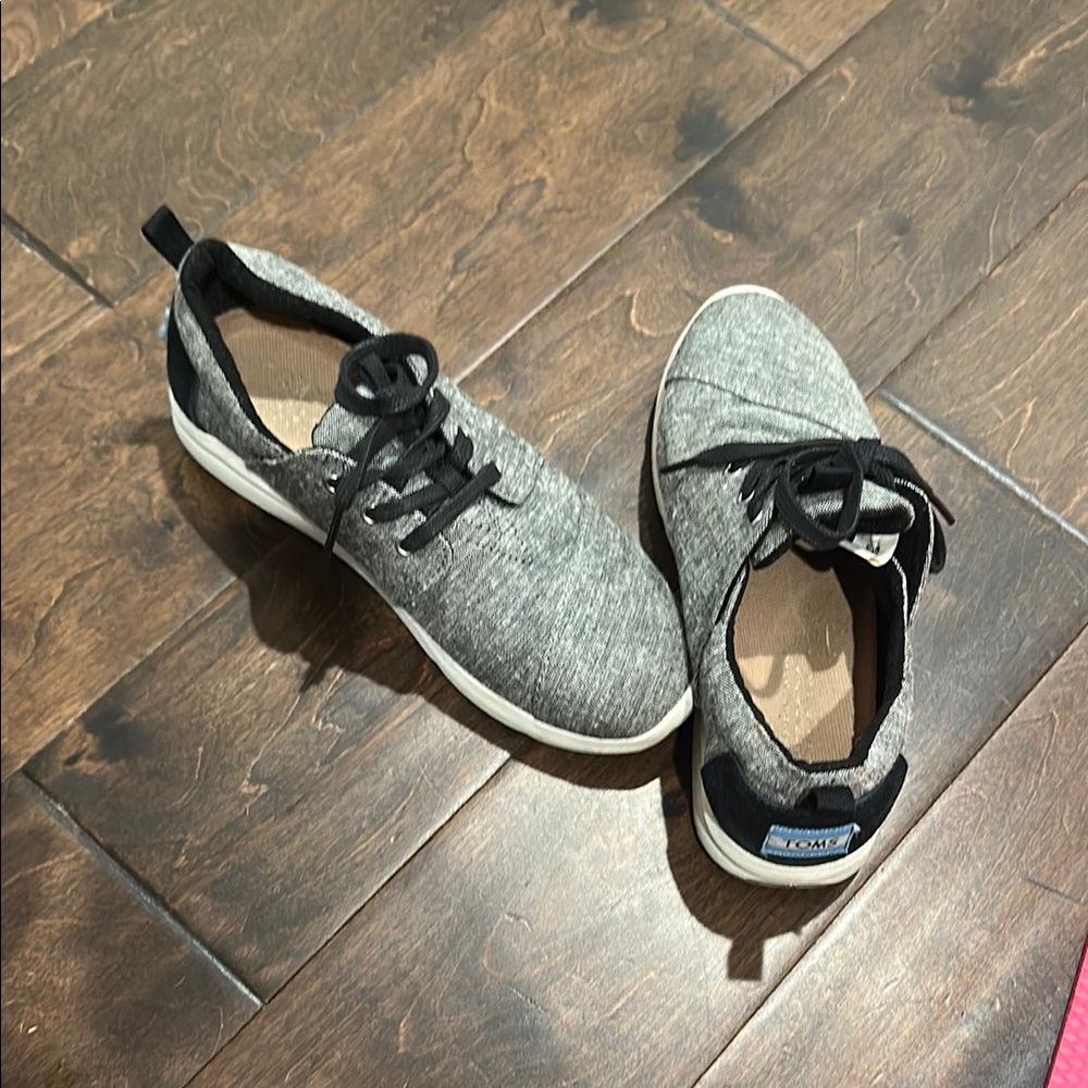 Toms Gray and Black Sneakers Lightweight Athleisure